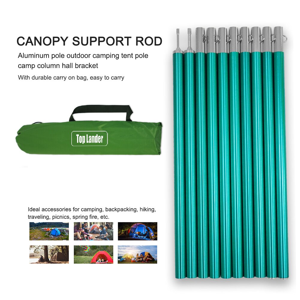 Cheap Goat Tents 10pcs Outdoor Camping Tent Awning Pole Aluminum Adjustable Canopy Support Rod Aluminum Alloy Support Rod Stick Tent Accessories   